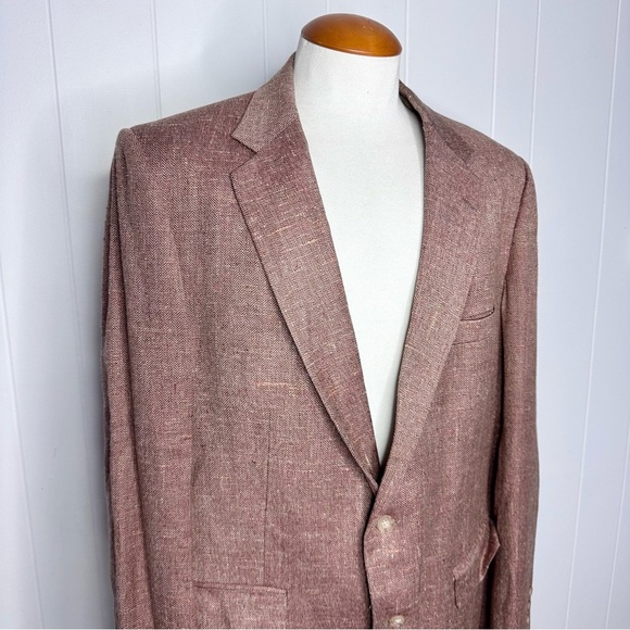 Vintage Lebow Clothes Maroon Herringbone Tweed Blazer - Picture 1 of 12